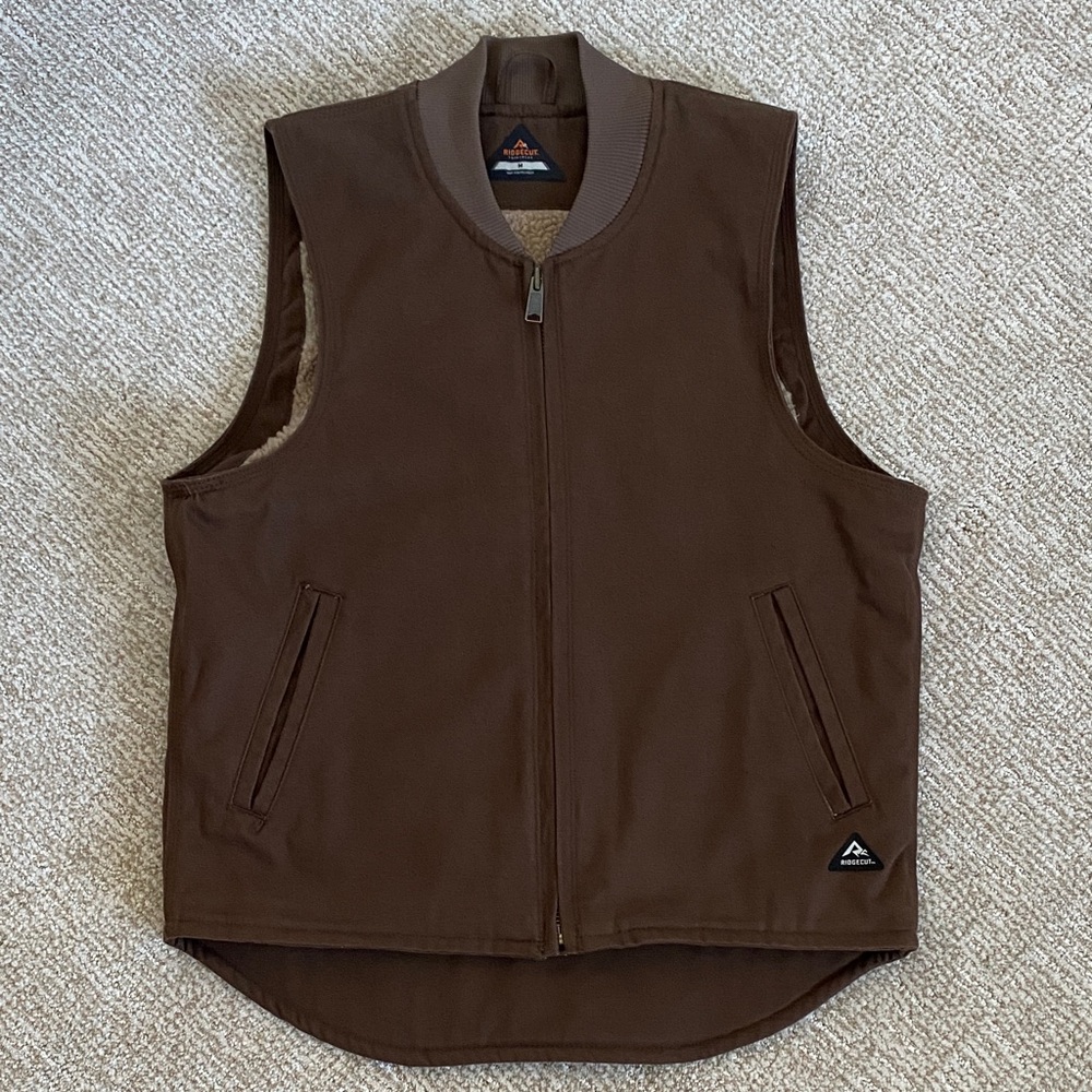 •Ridgecut Toughwear• Men's Canvas Sherpa-Lined Vest